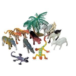 Animal Action Figures Mixed Lot of 10 Plastic Imaginary Play Jungle Safari Toys